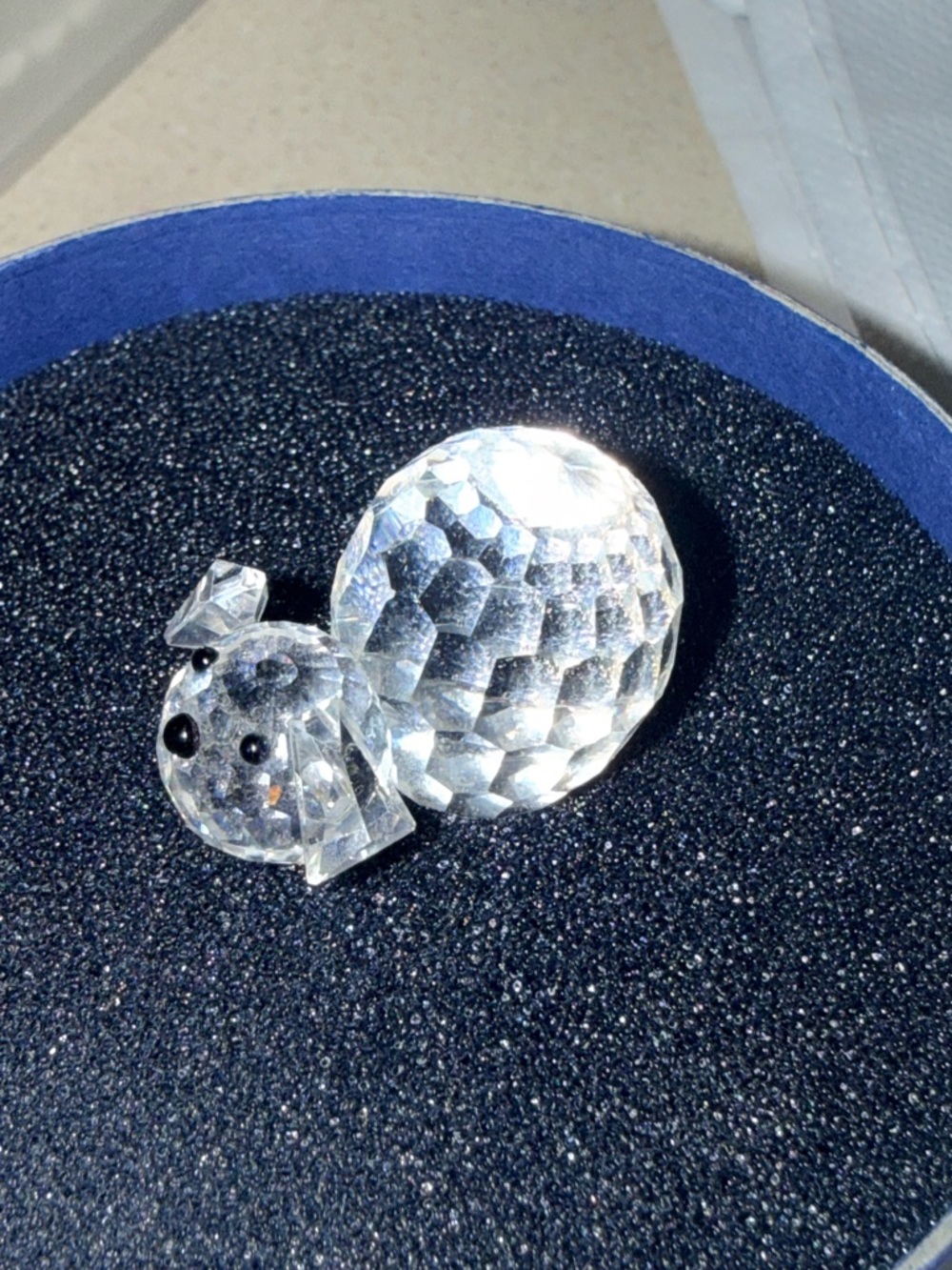 Swarovski Clear Crystal Dog with Black Eyes